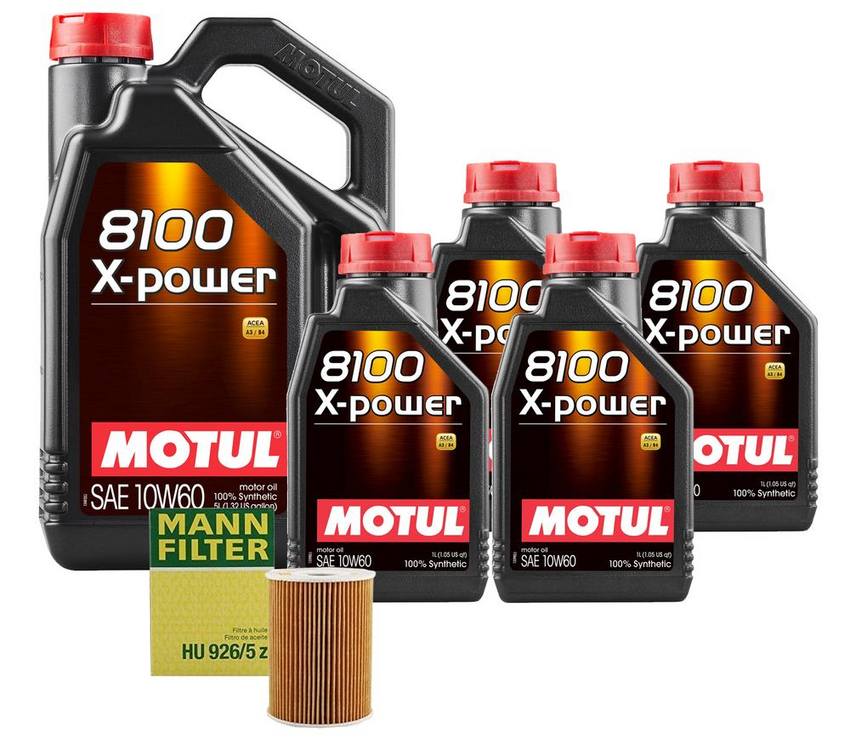 BMW Engine Oil Change Kit - Motul 078115561J (10W-60) (X-POWER 8100)